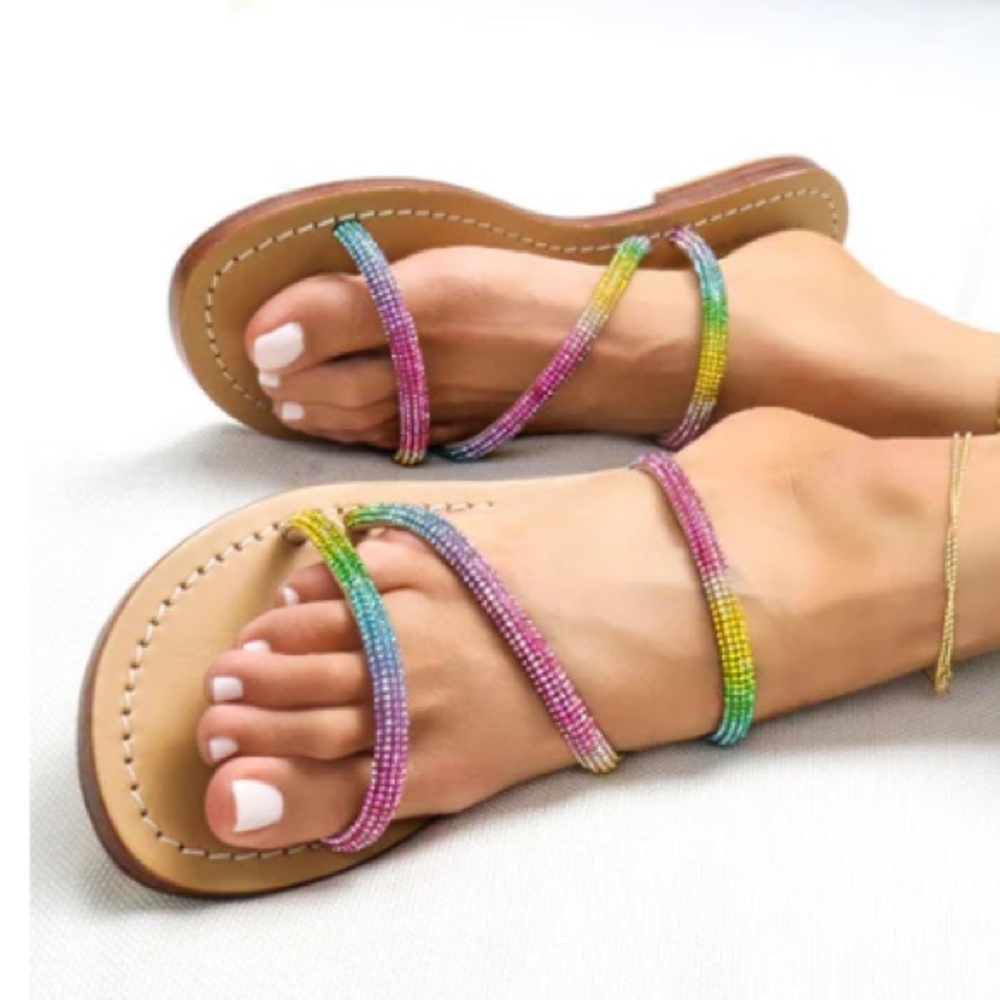 NIB Mystique x Stephanie Gottlieb Lizzie sandal multi